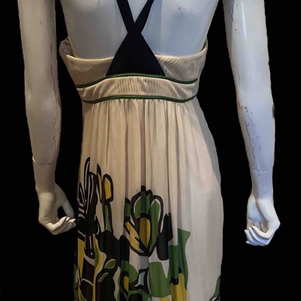 Vintage Sue Wong Silk Halter Multicolor Sz 12 Dress New - Picture 2 of 5